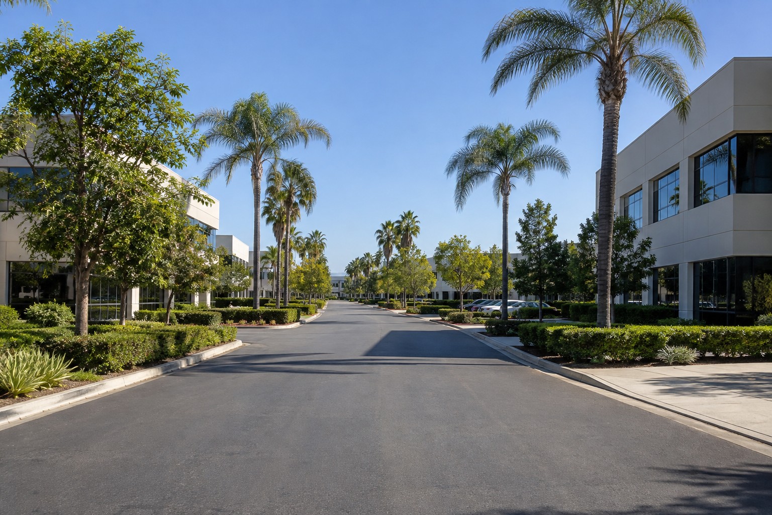 An Orange, CA office street, illustrative