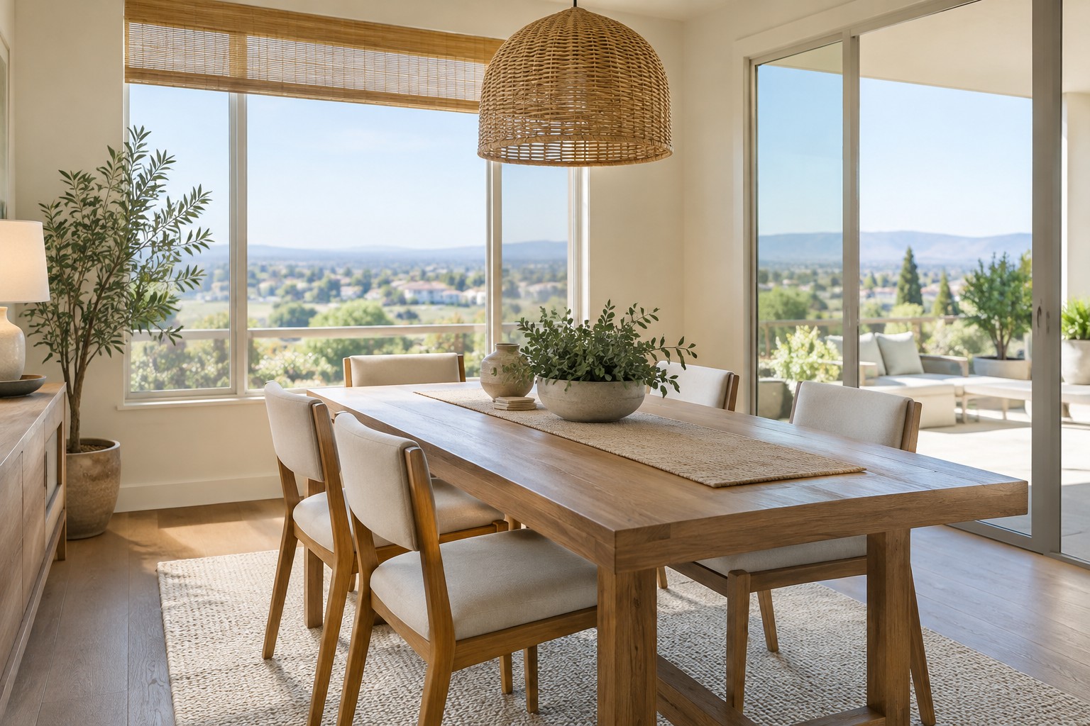 A bright Orange County home interior, illustrative